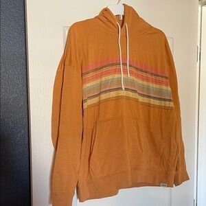 Prana Orange Striped Hoodie